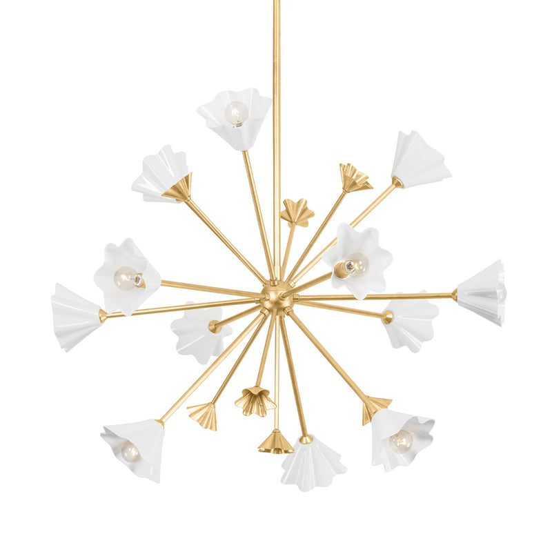 Corbett Lighting 451-38-VGL 12 Light Chandelier, Vintage Gold Leaf