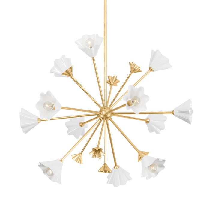 Corbett Lighting 451-38-VGL 12 Light Chandelier, Vintage Gold Leaf