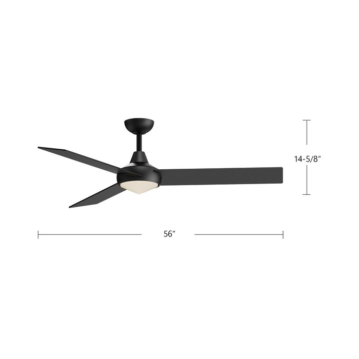 Kuzco Lighting CF94956-MB 56" Ceiling Fan, Matte Black