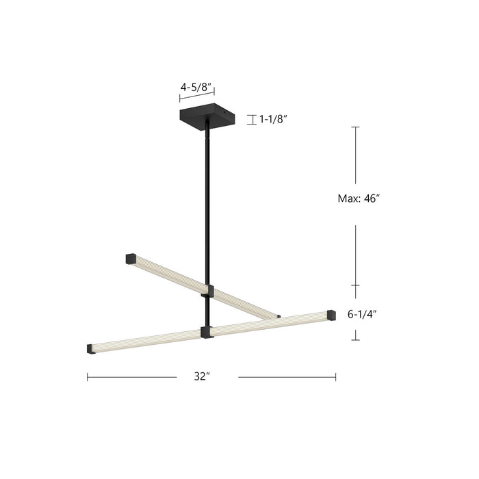 Kuzco Lighting CH23532-BK LED Chandelier, Black