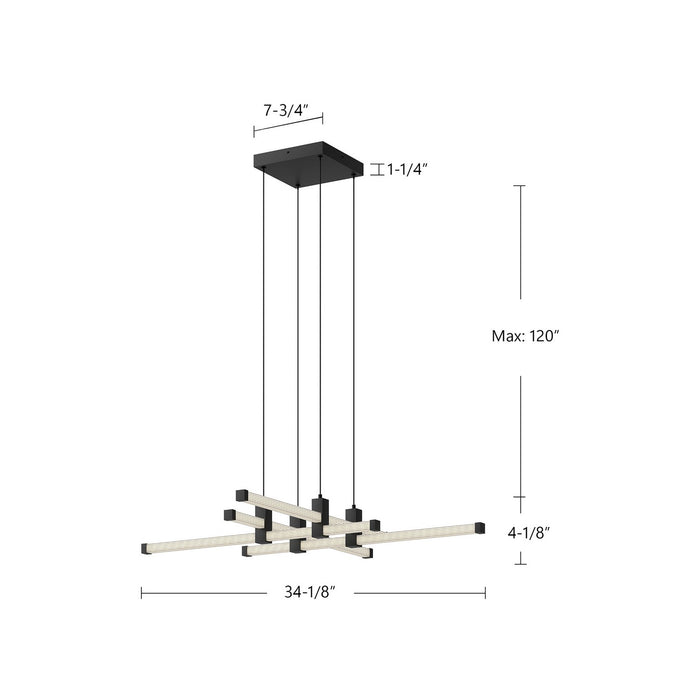 Kuzco Lighting CH23534-BK LED Chandelier, Black