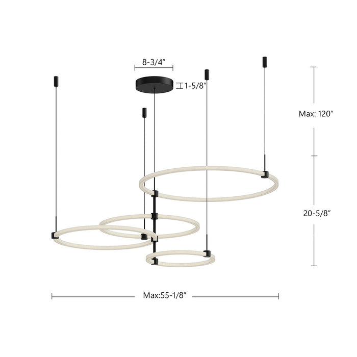 Kuzco Lighting CH24755-BK LED Chandelier, Black