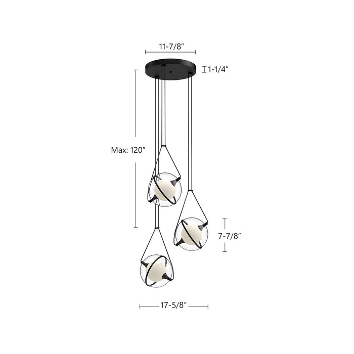 Kuzco Lighting CH76718-BK LED Chandelier, Black