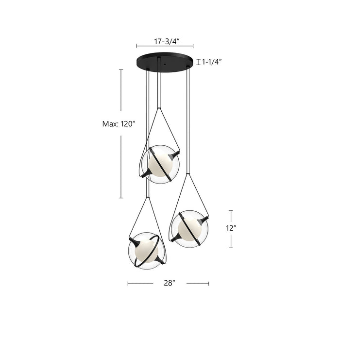 Kuzco Lighting CH76728-BK LED Chandelier, Black