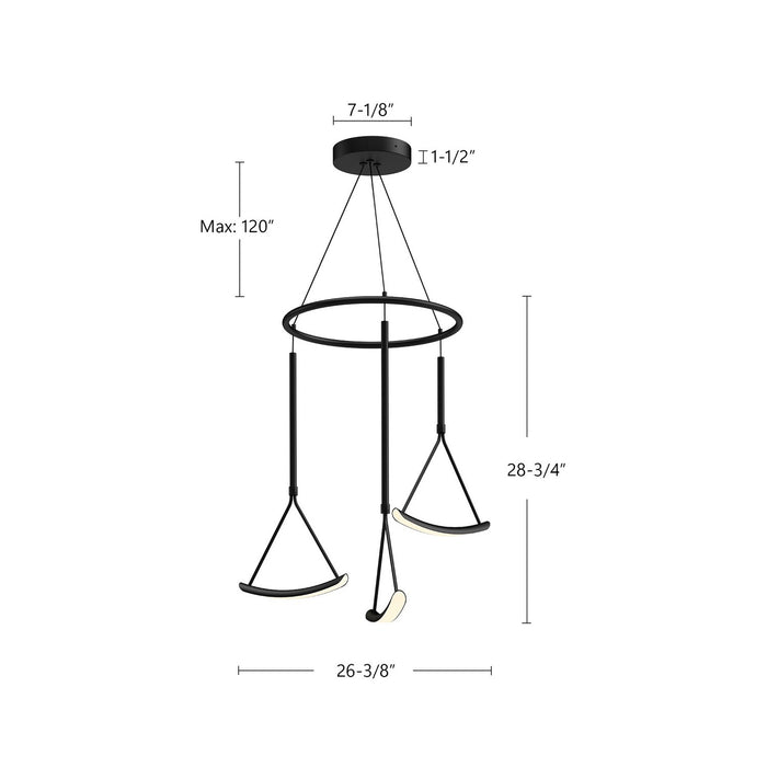 Kuzco Lighting CH81527-BK LED Chandelier, Black