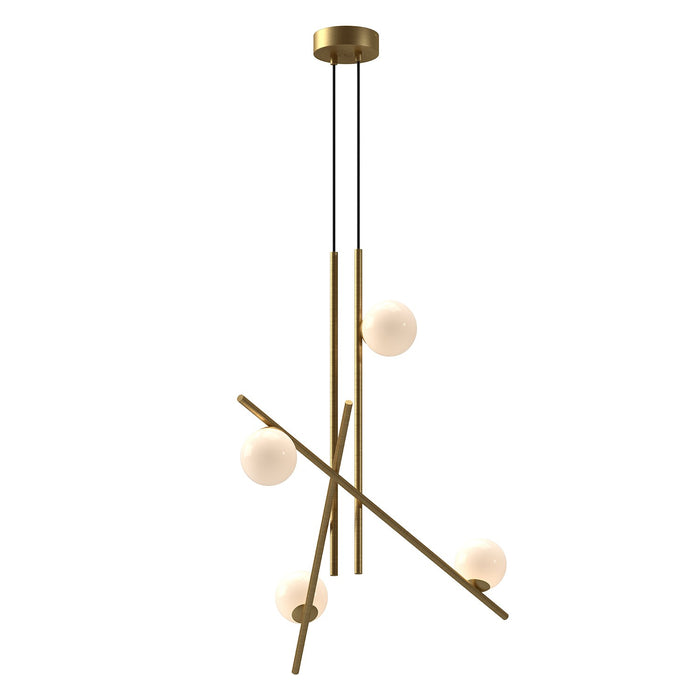 Kuzco Lighting CH89832-BG/GO LED Chandelier, Brushed Gold/Glossy Opal Glass