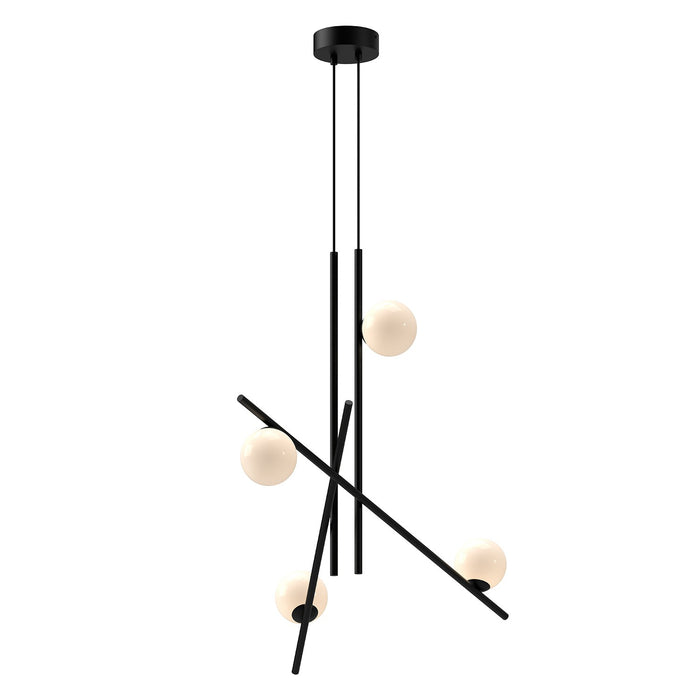 Kuzco Lighting CH89832-BK/GO LED Chandelier, Black/Glossy Opal Glass