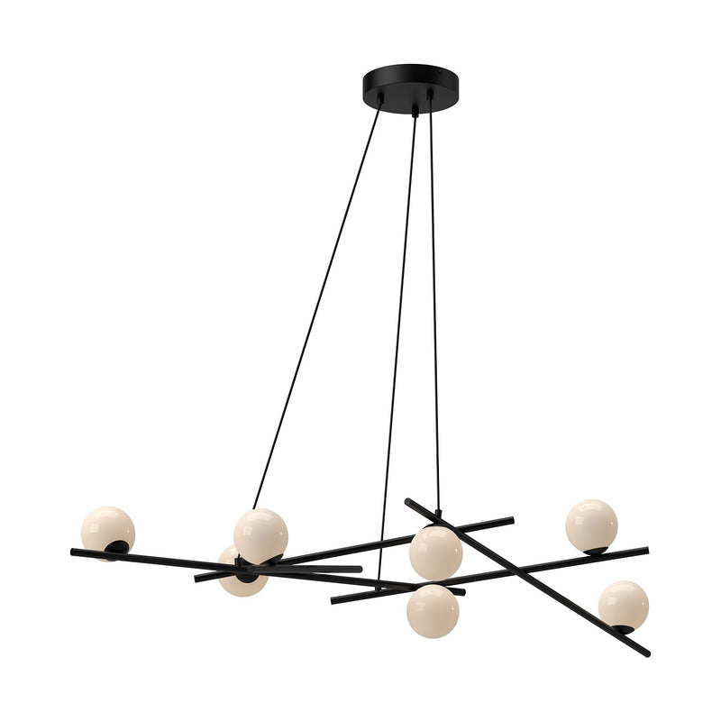 Kuzco Lighting CH89854-BK/GO LED Chandelier, Black/Glossy Opal Glass