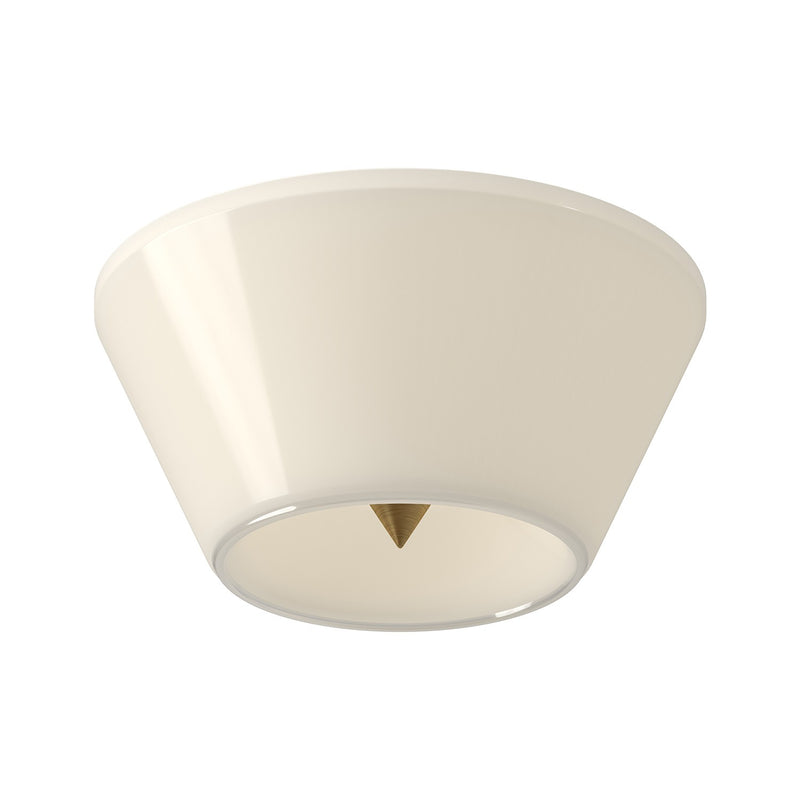 Kuzco Lighting FM45710-BG/GO LED Flush Mount, Brushed Gold/Glossy Opal Glass