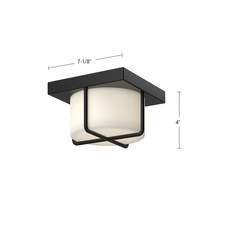 Kuzco Lighting FM45907-BK/OP LED Flush Mount, Black/Opal Glass