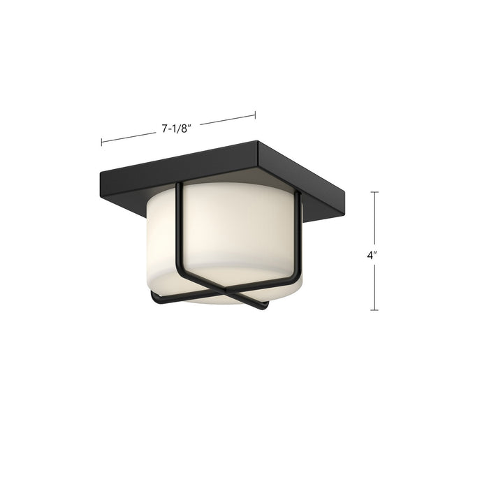 Kuzco Lighting FM45907-BK/OP LED Flush Mount, Black/Opal Glass