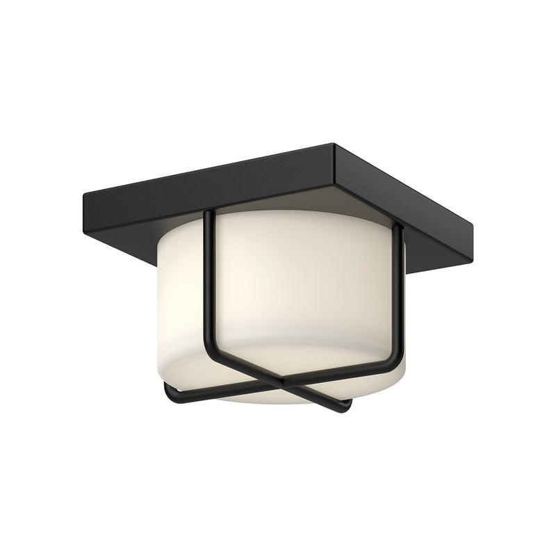 Kuzco Lighting FM45907-BK/OP LED Flush Mount, Black/Opal Glass