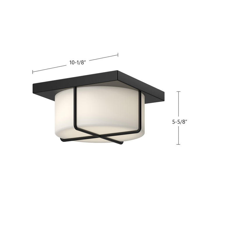 Kuzco Lighting FM45910-BK/OP LED Flush Mount, Black/Opal Glass