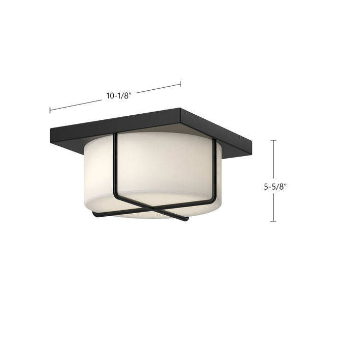 Kuzco Lighting FM45910-BK/OP LED Flush Mount, Black/Opal Glass