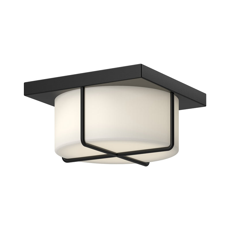 Kuzco Lighting FM45910-BK/OP LED Flush Mount, Black/Opal Glass