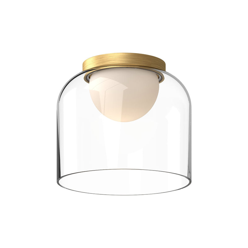 Kuzco Lighting FM52508-BG/CL LED Flush Mount, Brushed Gold/Clear