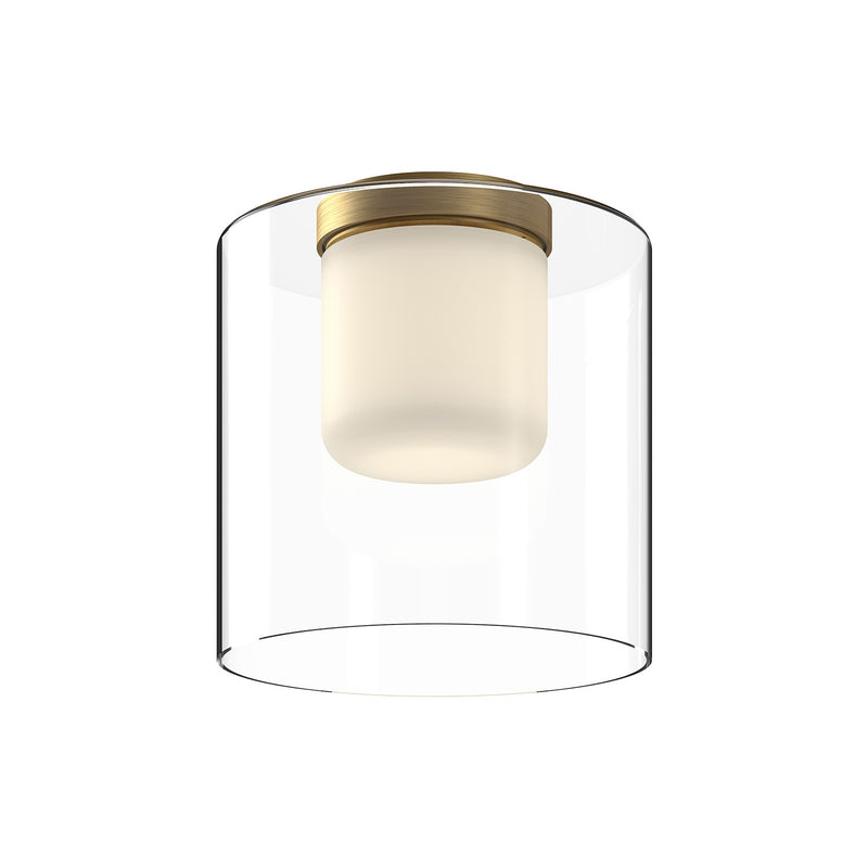 Kuzco Lighting FM53509-BG/CL LED Flush Mount, Brushed Gold/Clear
