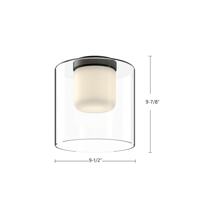 Kuzco Lighting FM53509-BK/CL LED Flush Mount, Black/Clear