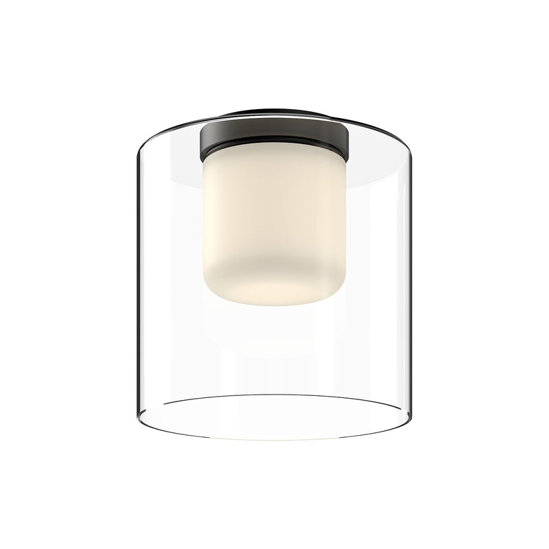 Kuzco Lighting FM53509-BK/CL LED Flush Mount, Black/Clear