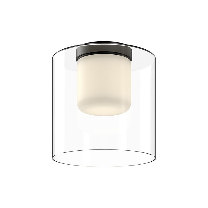 Kuzco Lighting FM53509-BK/CL LED Flush Mount, Black/Clear