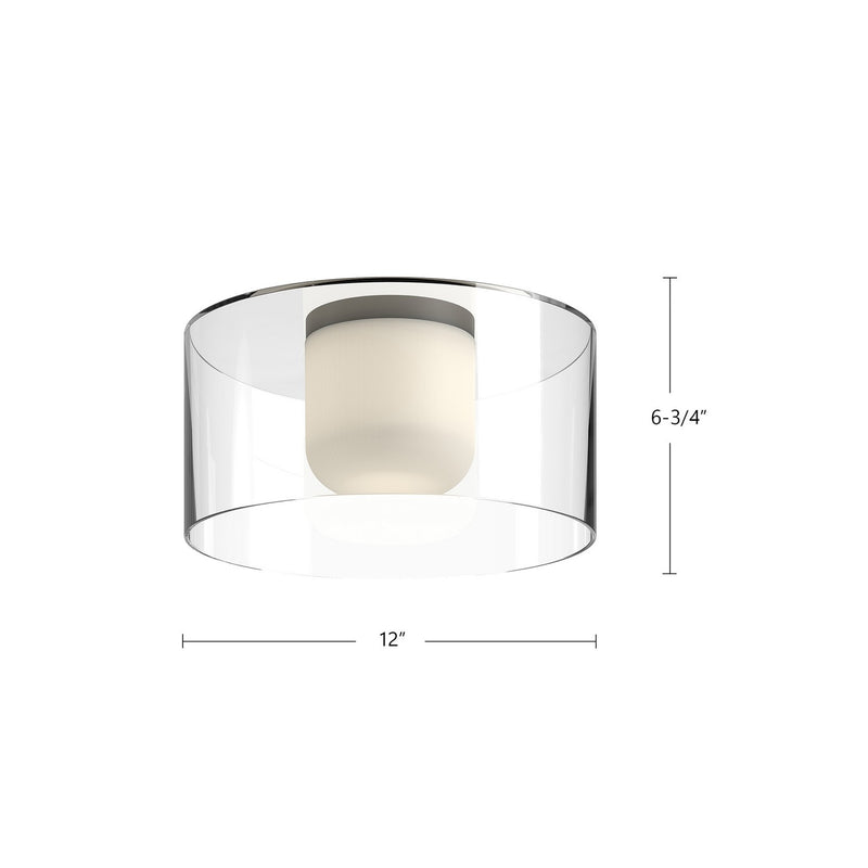 Kuzco Lighting FM53512-BK/CL LED Flush Mount, Black/Clear