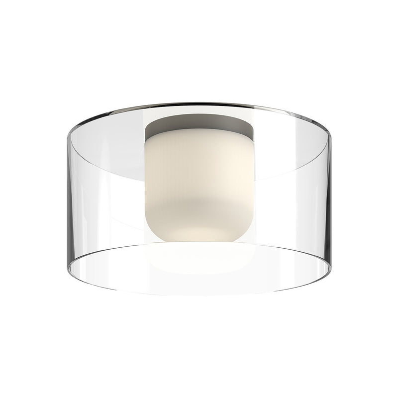 Kuzco Lighting FM53512-BK/CL LED Flush Mount, Black/Clear