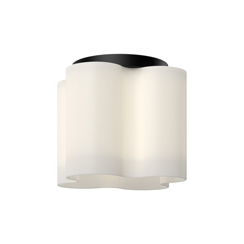 Kuzco Lighting FM54809-BK/OP LED Flush Mount, Black/Opal Glass