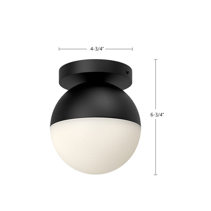 Kuzco Lighting FM58306-BK/OP One Light Flush Mount, Black/Opal Glass