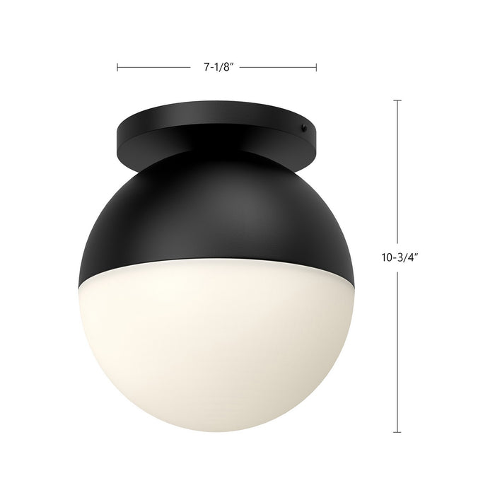 Kuzco Lighting FM58310-BK/OP One Light Flush Mount, Black/Opal Glass