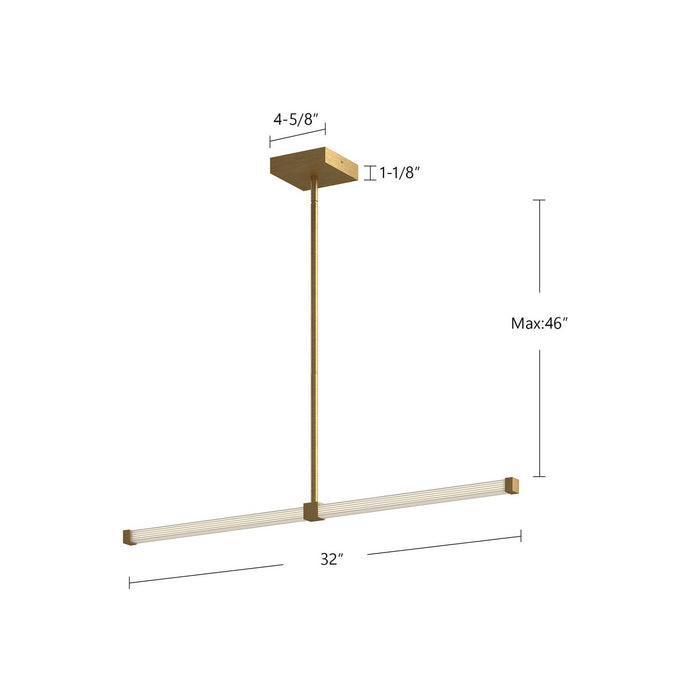 Kuzco Lighting LP23532-BG LED Linear Pendant, Brushed Gold