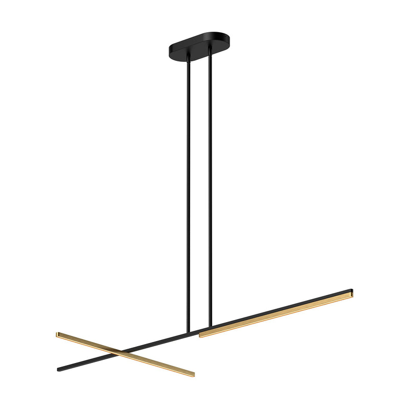 Kuzco Lighting LP28760-BK/BG LED Linear Pendant, Black/Brushed Gold