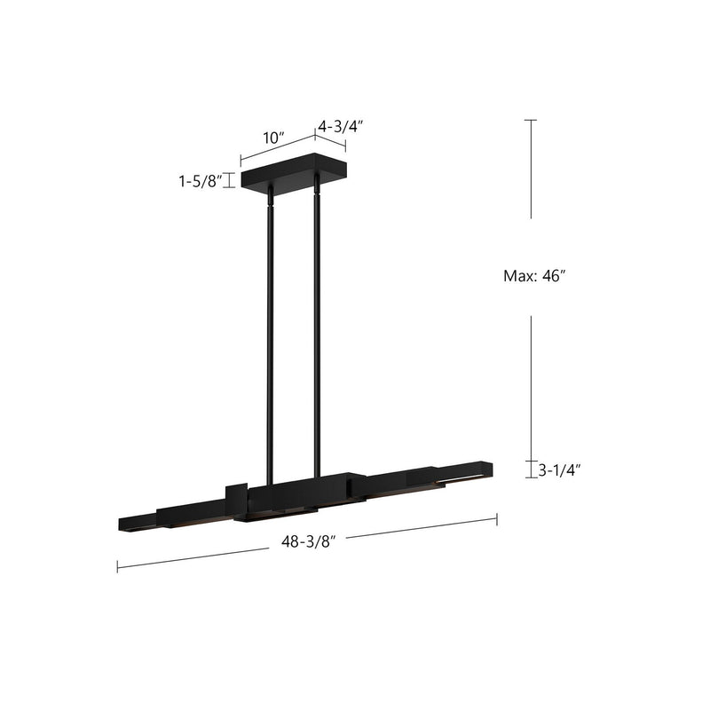 Kuzco Lighting LP29548-BK LED Linear Pendant, Black