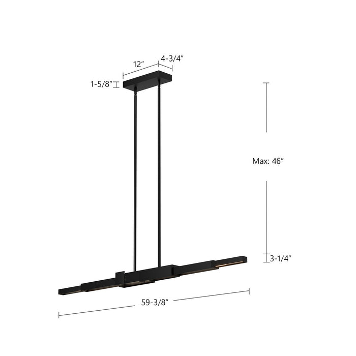 Kuzco Lighting LP29560-BK LED Linear Pendant, Black