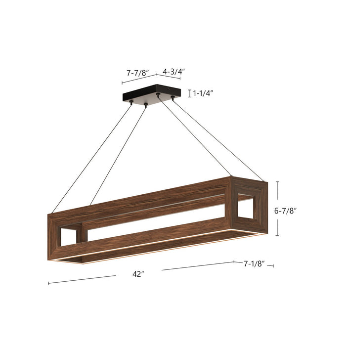 Kuzco Lighting LP32942-WT LED Linear Pendant, Walnut