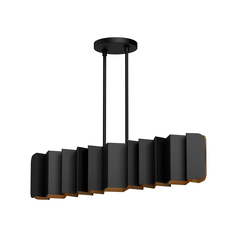 Kuzco Lighting LP58042-BK/GD Six Light Linear Pendant, Black/Gold