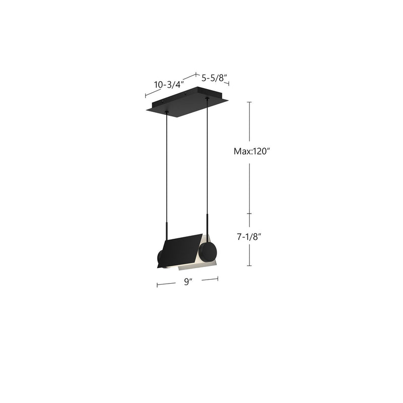 Kuzco Lighting LP73510-BK/WH LED Linear Pendant, Black/White