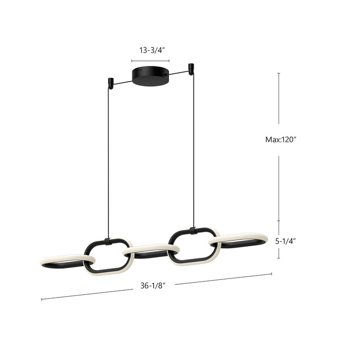 Kuzco Lighting LP92636-BK LED Linear Pendant, Black