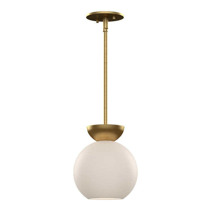 Kuzco Lighting PD59708-BG/OP One Light Pendant, Brushed Gold/Opal Glass