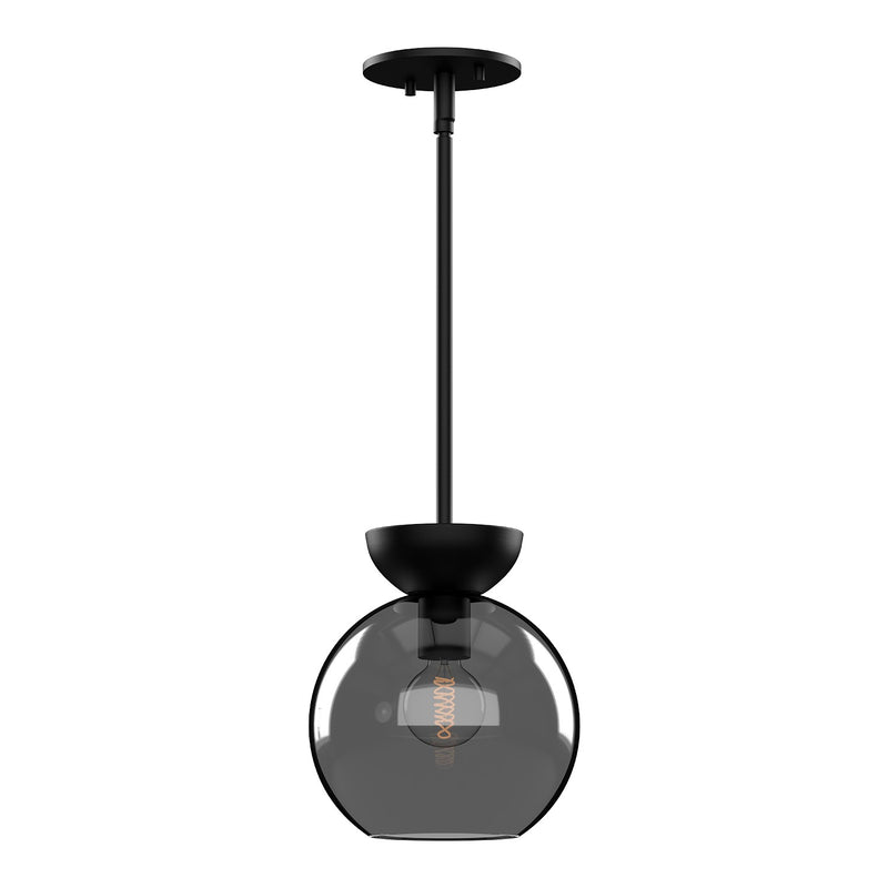 Kuzco Lighting PD59708-BK/SM One Light Pendant, Black/Smoked