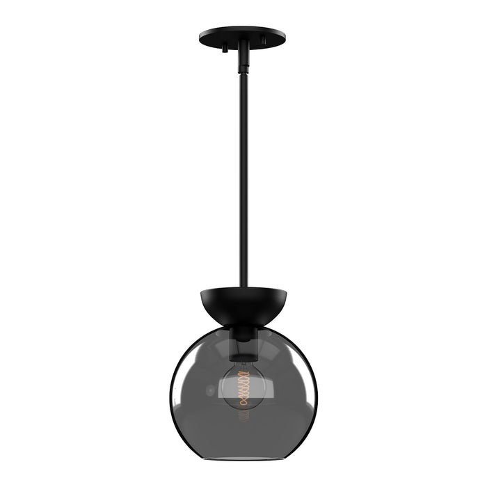 Kuzco Lighting PD59708-BK/SM One Light Pendant, Black/Smoked