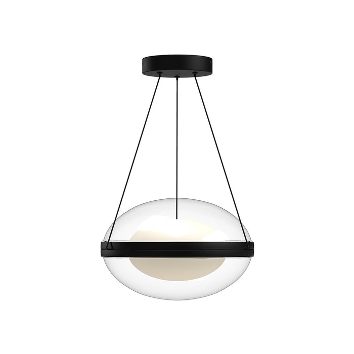 Kuzco Lighting PD76312-BK/OP LED Pendant, Black/Opal Glass