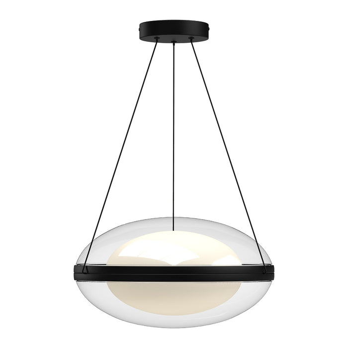 Kuzco Lighting PD76316-BK/OP LED Pendant, Black/Opal Glass