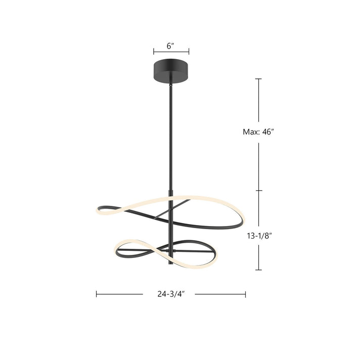 Kuzco Lighting PD96424-BK LED Pendant, Black