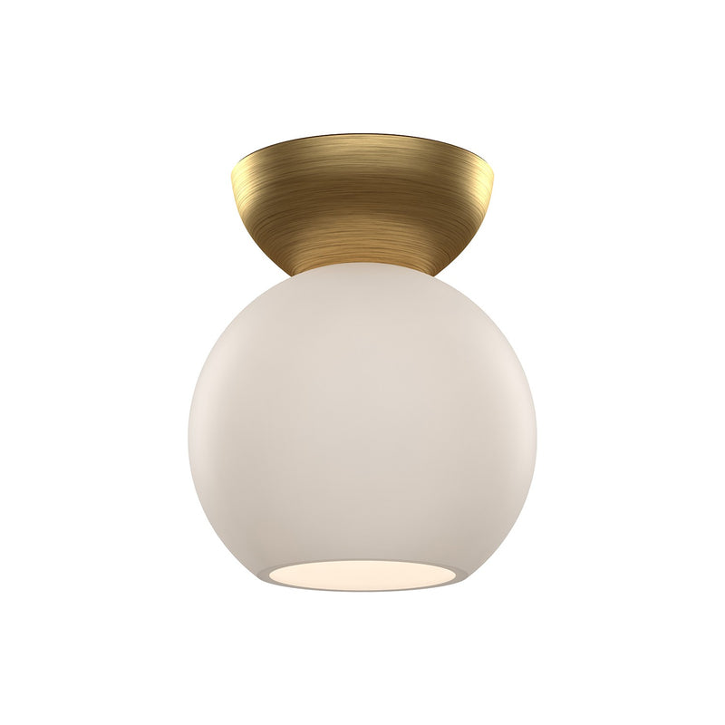 Kuzco Lighting SF59706-BG/OP One Light Semi-Flush Mount, Brushed Gold/Opal Glass
