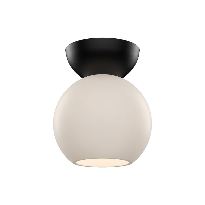 Kuzco Lighting SF59706-BK/OP One Light Semi-Flush Mount, Black/Opal Glass