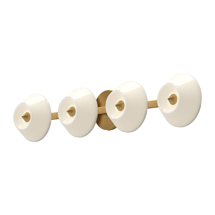 Kuzco Lighting VL45730-BG/GO LED Vanity, Brushed Gold/Glossy Opal Glass
