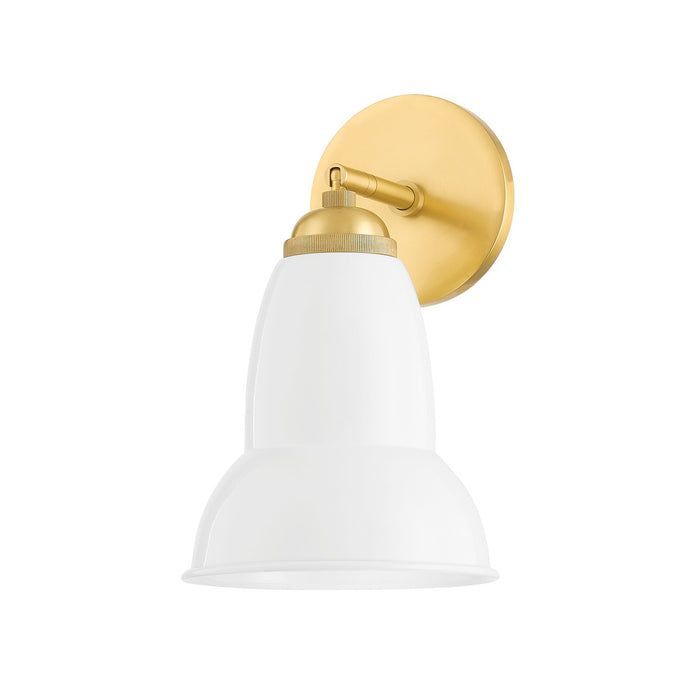 Mitzi H439101-AGB/GWH One Light Wall Sconce, Aged Brass