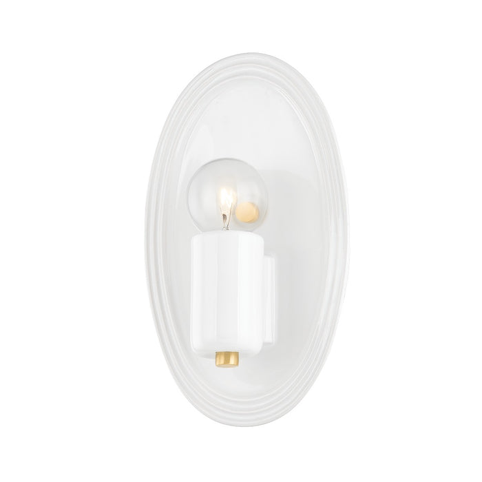 Mitzi H559101-AGB/CGW One Light Wall Sconce, Aged Brass/Ceramic Gloss White