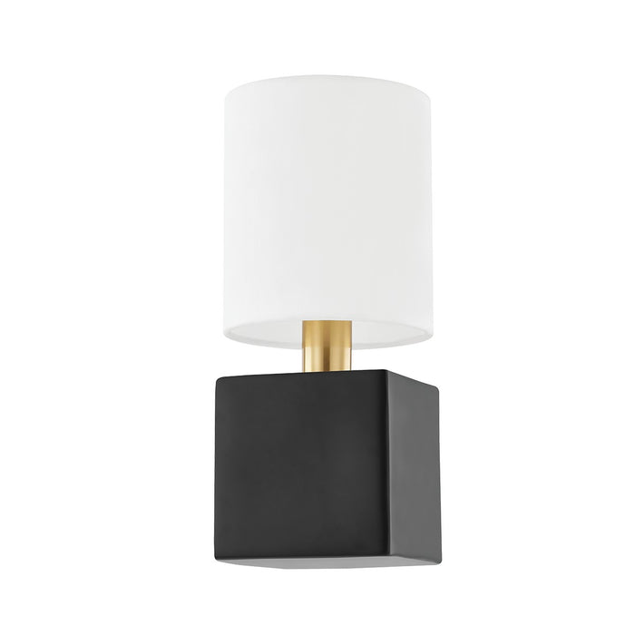 Mitzi H627101-AGB/CSB One Light Wall Sconce, Aged Brass/Ceramic Satin Black