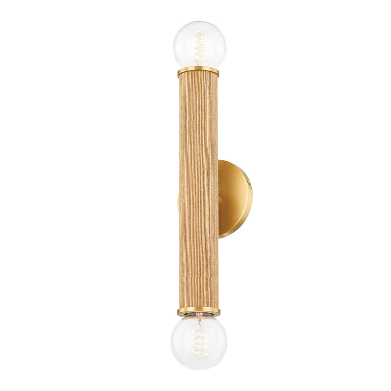 Mitzi H650102-AGB Two Light Wall Sconce, Aged Brass